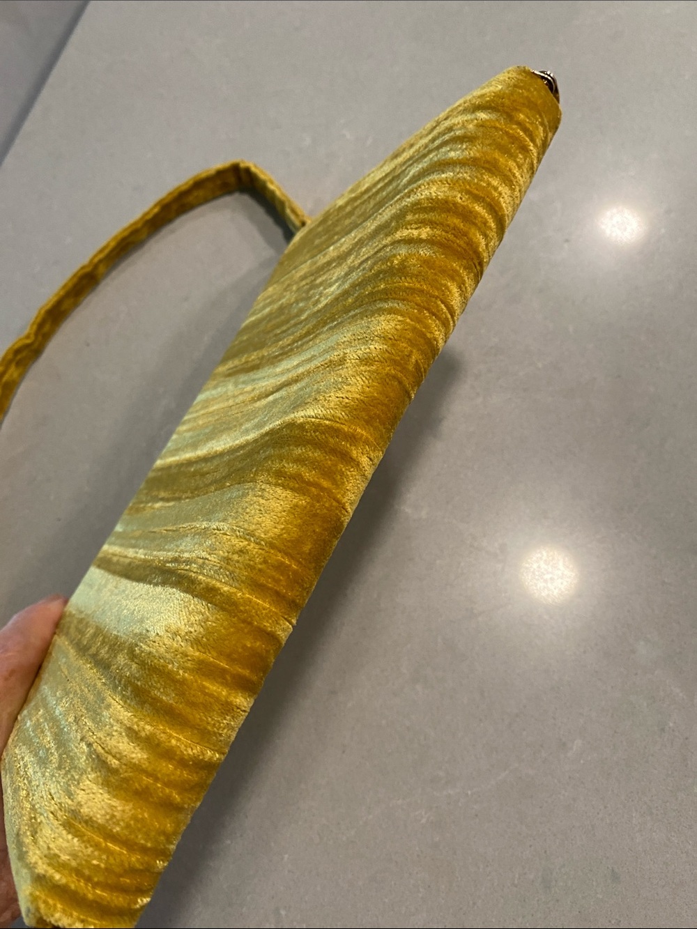 Zara Mustard Yellow Velvet Top-Handle Clutch Evening Bag Vintage Vibes Fall - Picture 6 of 16